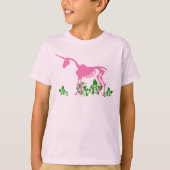 Roze Unicorn Skeleton T-Shirt (Voorkant)