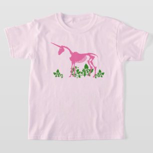 Roze Unicorn Skeleton T-Shirt