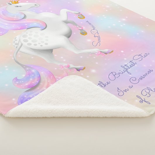 Roze Unicorn Sparkles Enmoedigings Neursery Sherpa Deken (3/4)