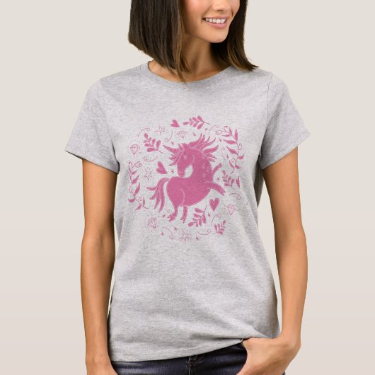 Roze Unicorn T-shirt (Voorkant)