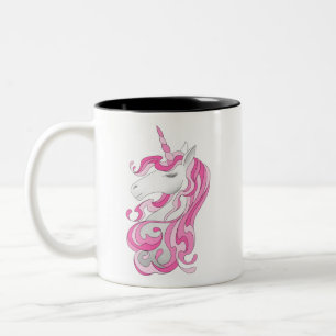 Roze Unicorn Tweekleurige Koffiemok