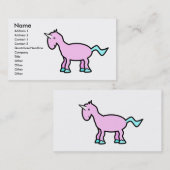 Roze unicorn visitekaartje (Voorkant / Achterkant)