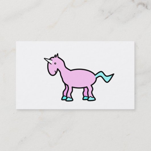 Roze unicorn visitekaartje (Achterkant)