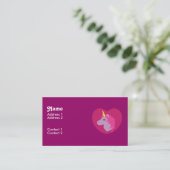 Roze Unicorn Visitekaartjes (Staand voorkant)