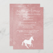 Roze Unicorn Wedding Rehearsal Dinner Invite Kaart (Voorkant / Achterkant)