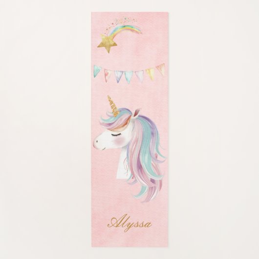 Roze Unicorn Yogamat (Voorkant)