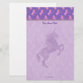 Roze Unicorns bovenste rand Briefpapier (Voorkant / Achterkant)
