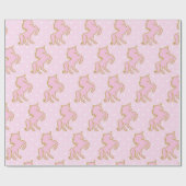 roze Unicorns die papier verpakken (Vlak)