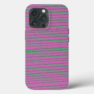 Roze uniek modern Stripe Patroon iPhone 13 Pro Hoesje