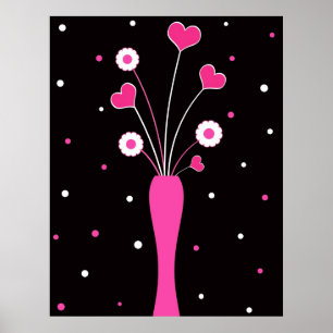 Roze vaas - Poster