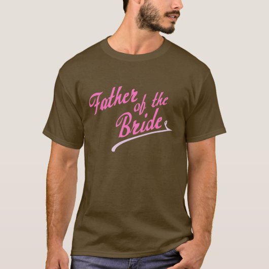 Roze vader van de bruid t-shirt (Voorkant)