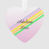 Roze Vakantie Eenhoorn en Sprinkles Kerstmis Ornament (achterkant)