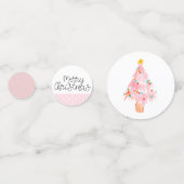 Roze vakantie kerst auto tafel confetti (Achterkanten)