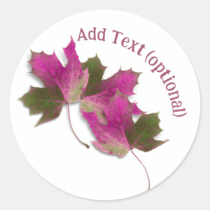Roze val bladeren ronde sticker