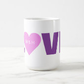 Roze Valentijn aangepaste mok (Center)