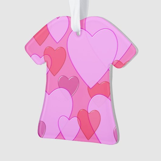 Roze Valentijn achtergrond van het bevonden hart K Ornament (voorkant)