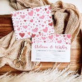 Roze Valentijn Advies en Wensen Baby shower Game Informatiekaartje