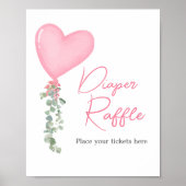 Roze Valentijn ballonluier Raffle Poster (Voorkant)