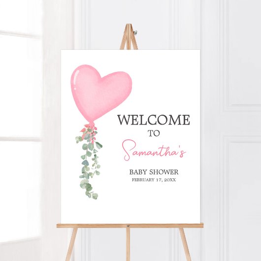 Roze Valentijn Balloon Welkom Poster