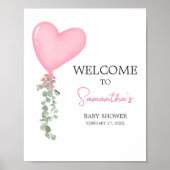 Roze Valentijn Balloon Welkom Poster (Voorkant)