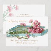 roze Valentijn Feestdagenkaart (Voorkant / Achterkant)