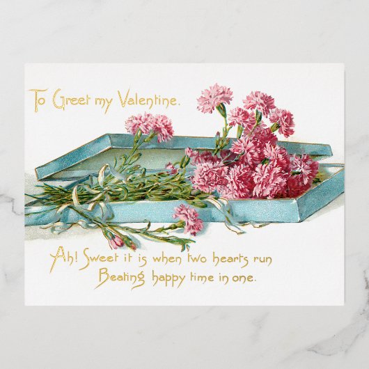 roze Valentijn Folie Feestdagen Briefkaart (Voorkant)