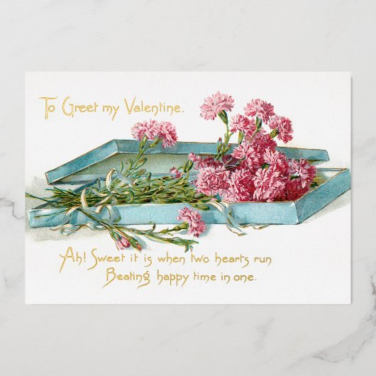  roze Valentijn Folie Feestdagenkaart (Voorkant)