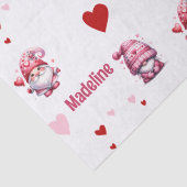 Roze Valentijn Gnomen Gepersonaliseerd Tissuepapier (Detail)