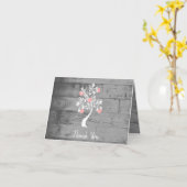 Roze Valentijn Harten Boom Hartelijk dank Kaart (Gele Bloem)