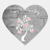 Roze Valentijn Hearts Tree Sticker (Voorkant)