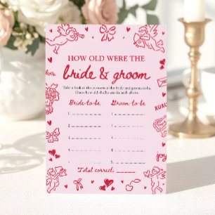Roze Valentijn Hoe oud waren de bruid en bruidegom Kaart