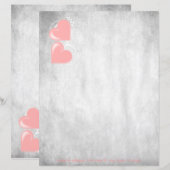 Roze Valentijn hoort gepersonaliseerde papieren bl (Voorkant / Achterkant)