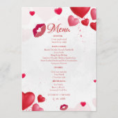 Roze Valentijn Kus de Bruidsfeest feest Menu (Voorkant)