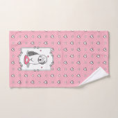 Roze Valentijn Oud Engels Sheepdog Dog Grey 1 Fun Bad Handdoek (Handdoek)