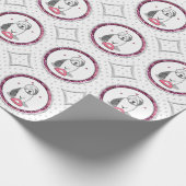 Roze Valentijn Oud Engels Sheepdog Dog Grey 1 Fun Cadeaupapier (Hoek)