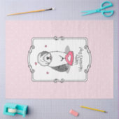 Roze Valentijn Oud Engels Sheepdog Dog Grey 1 Fun Tissuepapier (Craft)