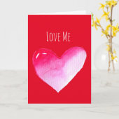 Roze valentijn pop kunst kaart (Gele Bloem)