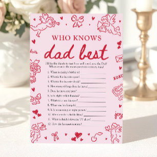 Roze Valentijn Valentijns Spel Wie Kent Papa Het B Kaart