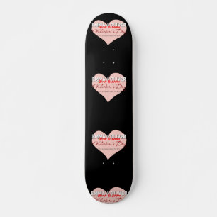 Roze Valentijn van het hart Skateboard