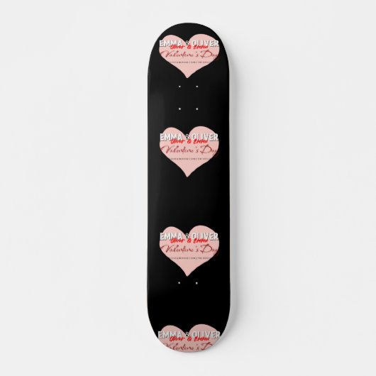 Roze Valentijn van het hart Skateboard (Voorkant)