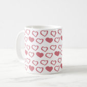 Roze Valentijn van het Heart Love Pattern Koffiemok (Voorkant links)
