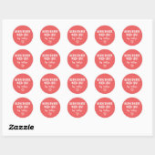 Roze Valentijn zelfgemaakt met liefde Ronde Sticker (Vel)