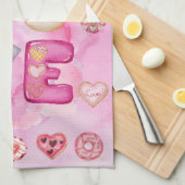 Roze valentijnen van de waterverf Keukenhanddoeken (Quarter Fold)