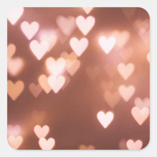 ROZE VALENTIJN'S DAG HARTEN VIERKANTE STICKER (Voorkant)