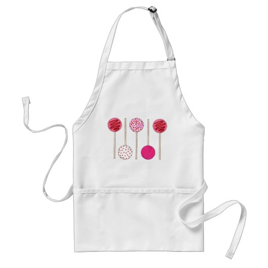Roze Valentijnsdag Cake Poppen dessert Baker Food Standaard Schort (Voorkant)