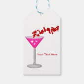 Roze Valentijnsdag Cocktail Custom Party Favor Cadeaulabel (Voorkant)