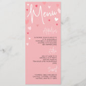 Roze Valentijnsdag dinerfeest of bruiloftsmenu Menu (Voorkant)