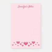 Roze Valentijnsdag Harten en aangepaste tekst Post-it® Notes (Voorkant)