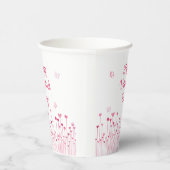 Roze Valentijnsdag harten papier Papieren Bekers (Rechts)