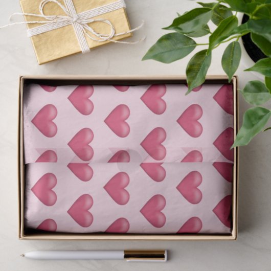 Roze Valentijnsdag Heart Shape Patroon Tissuepapier (Geschenk)